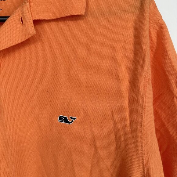 Vineyard Vines Men's Polo Shirt Orange Slim Fit Size Large - Picture 2 of 3